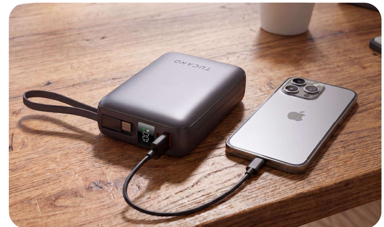 Tucano Powerbank 20K mit integriertem Kabel – Bild 2